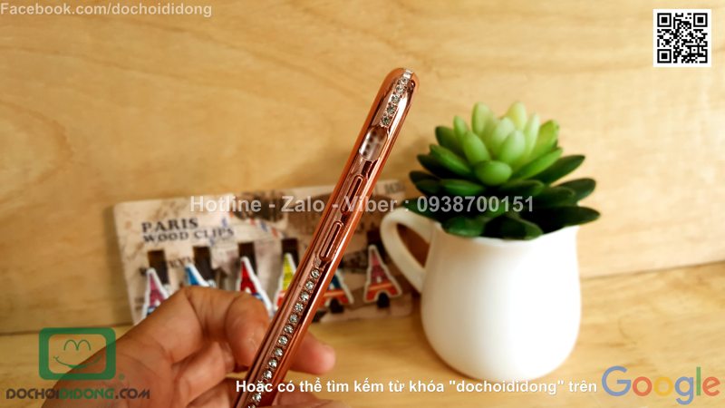 Ốp lưng iPhone 7 Plus đính đá hình con công