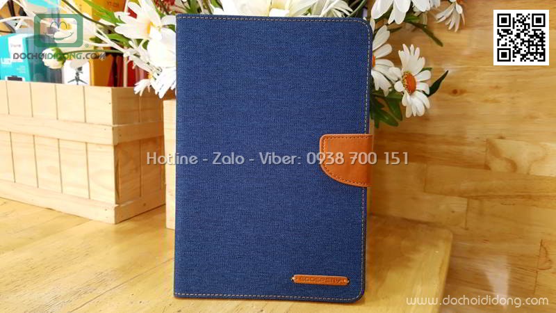 Bao da iPad Mini 1 2 3 Mercury Canvas Diary vân vải nhét card