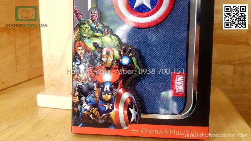 Ốp lưng iPhone 7 8 Plus Marvel Avengers lưng vải