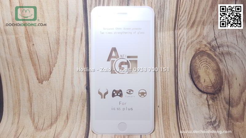 Miếng dán cường lực iPhone 6 6S Plus full màn hình nhám chống vân tay