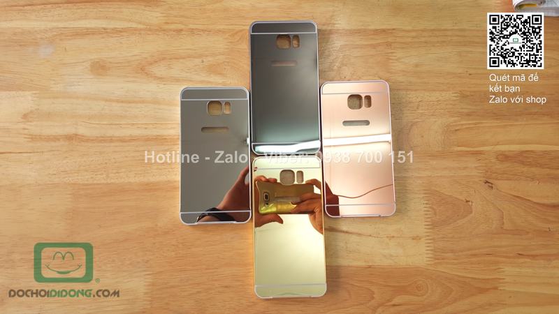 Ốp lưng Samsung Galaxy Note 5 viền nhôm lưng tráng gương