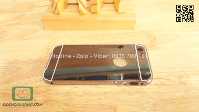 Ốp lưng iPhone 5 5s viền nhôm lưng tráng gương