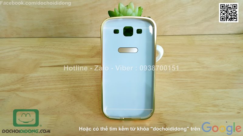 Ốp lưng Samsung Galaxy S3 viền nhôm lưng tráng gương