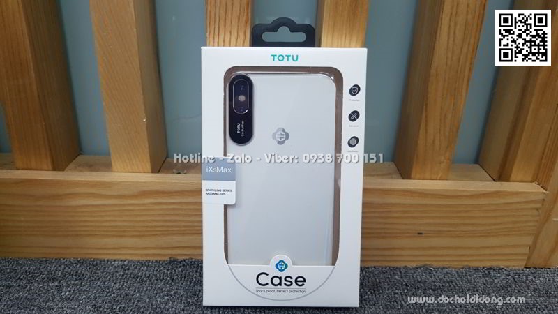 Ốp lưng iPhone XS Max Totu Sparkling cứng trong bảo vệ camera