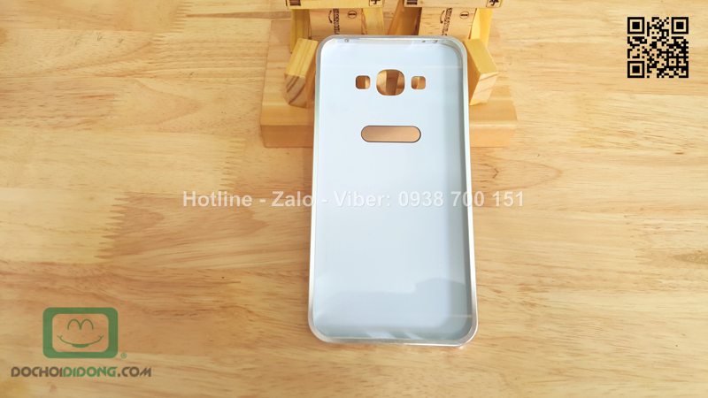 Ốp lưng Samsung Galaxy A8 viền nhôm lưng tráng gương
