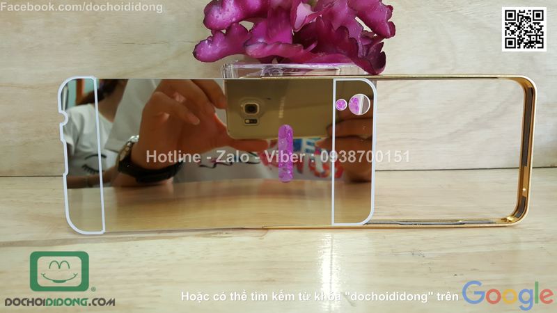 Ốp lưng OPPO R9 viền nhôm lưng tráng gương