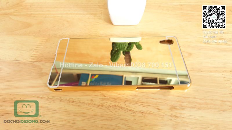 Ốp lưng Sony Xperia Z3 viền nhôm lưng tráng gương