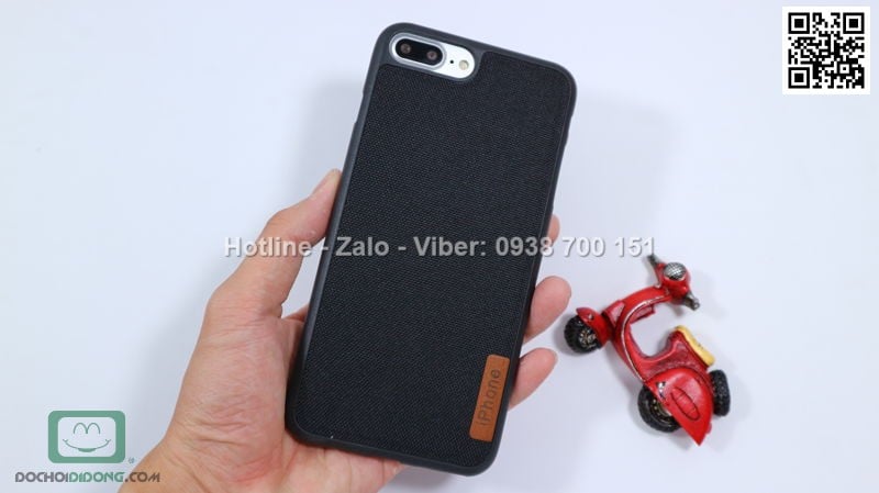 Ốp lưng iPhone 7 Plus dẻo vân vải bố