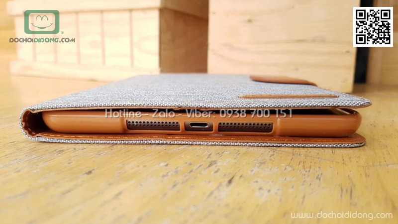 Bao da iPad Mini 1 2 3 Mercury Canvas Diary vân vải nhét card