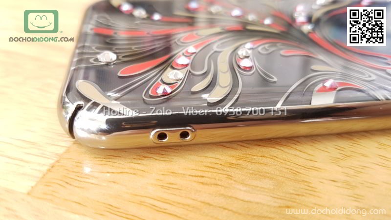 Ốp lưng iPhone X XS Kavaro trong viền màu đính đá