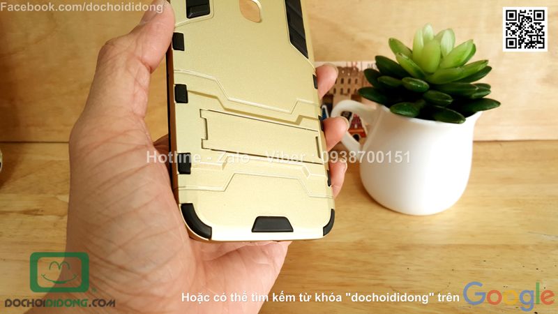 Ốp lưng Huawei G7 Plus Iron Man chống sốc có chống lưng