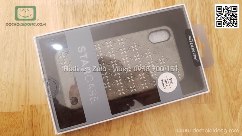 Ốp lưng iPhone X Nillkin Star giả da cao cấp