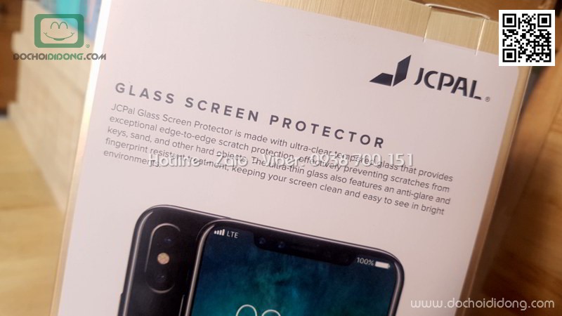 Miếng dán cường lực iPhone X XS Jcpal full màn hình chống bụi chính hãng