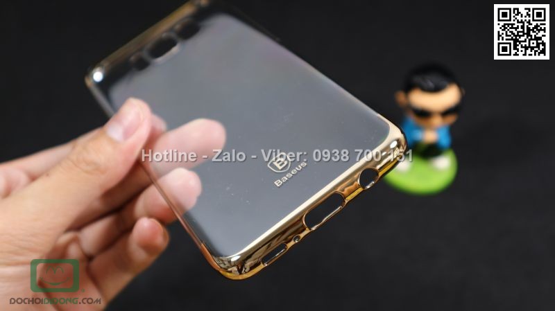 Ốp lưng Samsung Galaxy S8 Baseus Glitter trong suốt viền màu