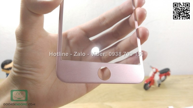 Miếng dán cường lực iPhone 8 Plus nhôm 3D full màn hình