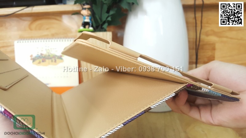 Bao da iPad Air kiêm túi xách vân vải