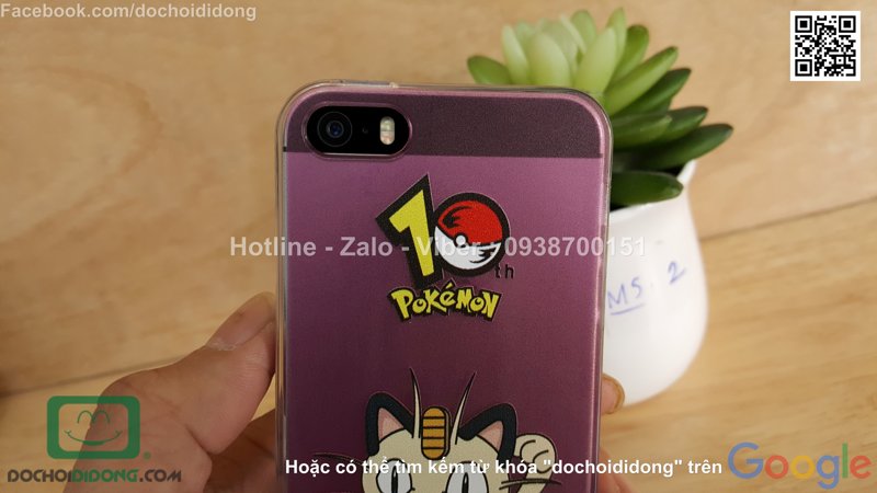 Ốp lưng iPhone 5 5s SE Pokemon Go dẻo viền trong