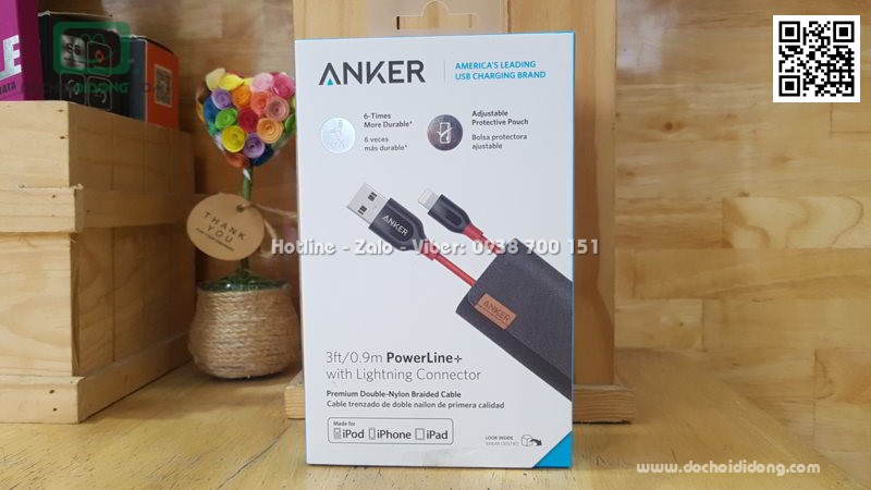 Cáp Lightning Anker Powerline+ 0.9m