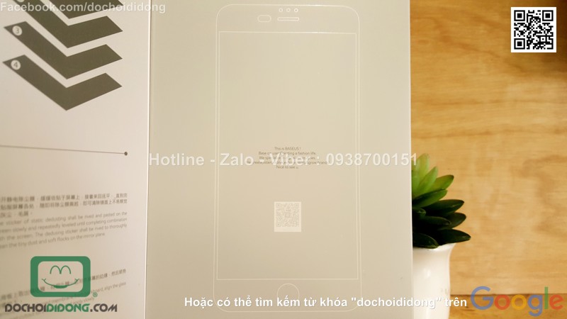 Miếng dán màn hình iPhone 8 Baseus full màn hình 9H