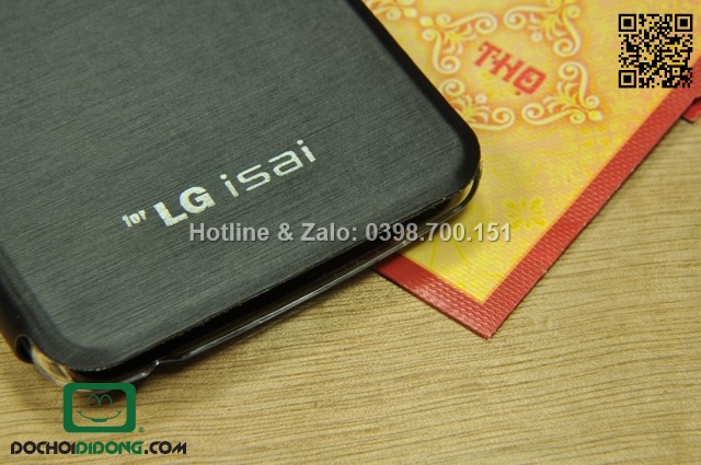 Bao da LG G2 Isai L22 sọc kim loại ốp trong