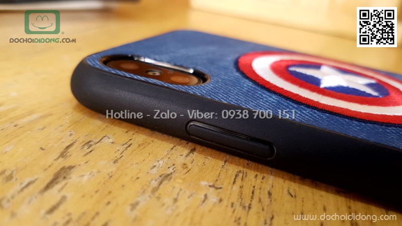 Ốp lưng iPhone X Marvel Avengers lưng vải