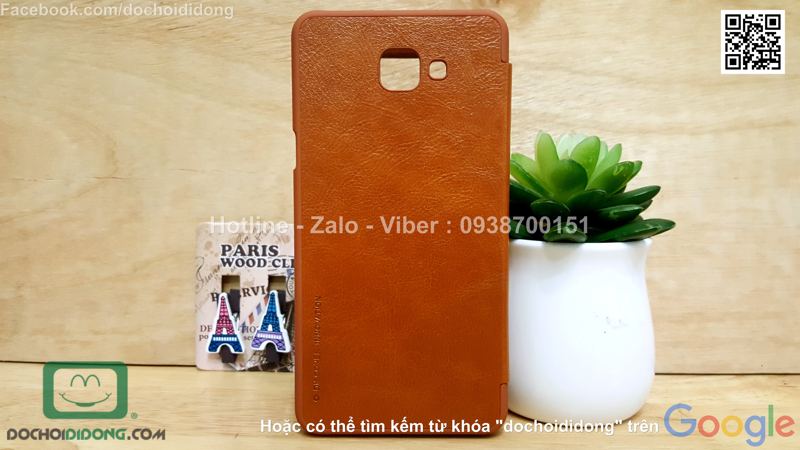 Bao da Samsung Galaxy A9 Nillkin Qin vân sần