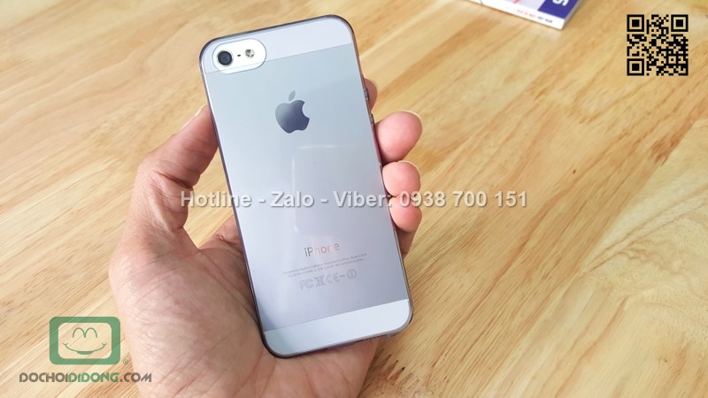 Ốp lưng iPhone 5 5S OU dẻo trong siêu mỏng