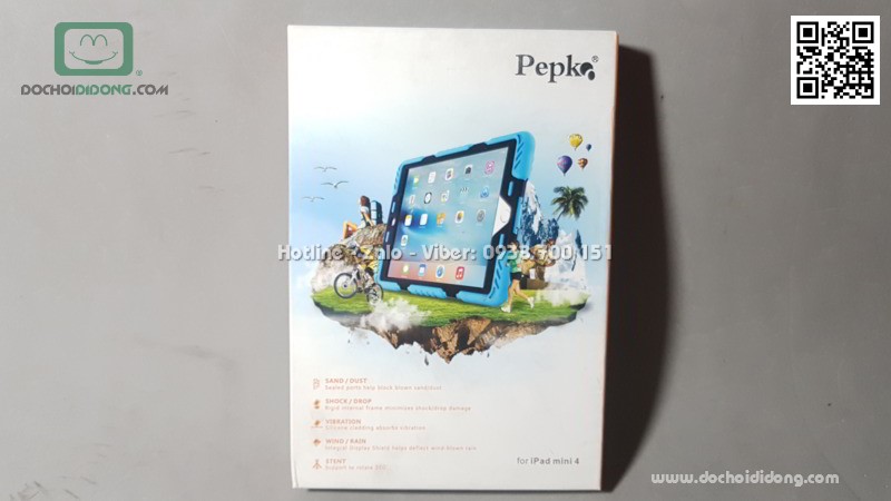 Ốp lưng chống sốc iPad Mini 4 Pepkoo có chống lưng xoay 360