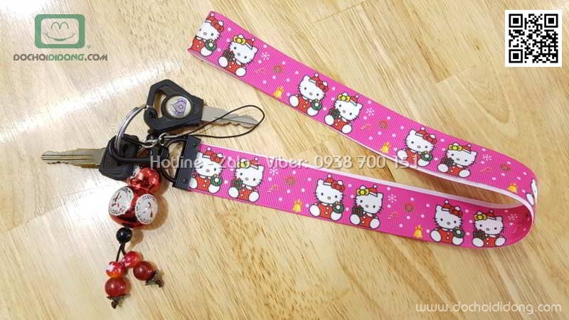 Dây đeo điện thoại, chìa khóa hoạt hình có móc khóa