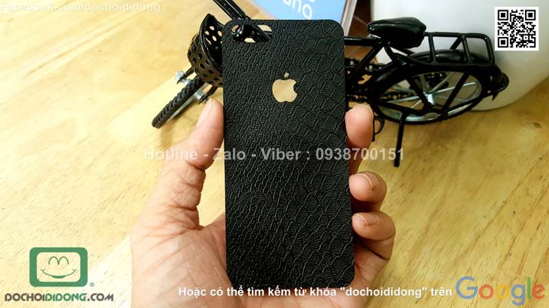 Miếng dán da mặt sau iPhone 5 5s SE iSen