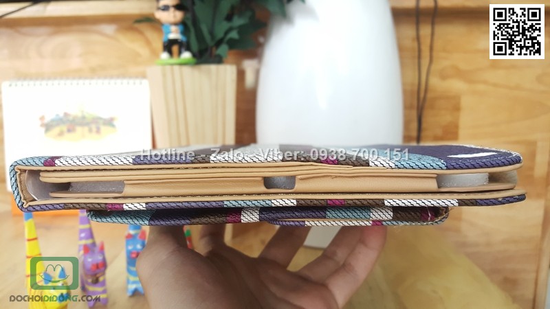 Bao da iPad Air kiêm túi xách vân vải