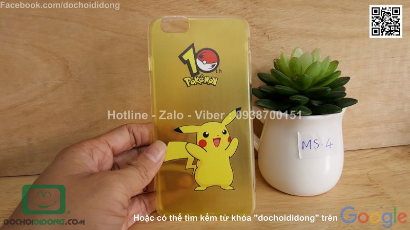 Ốp lưng iPhone 6 6s Plus Pokemon Go dẻo viền trong