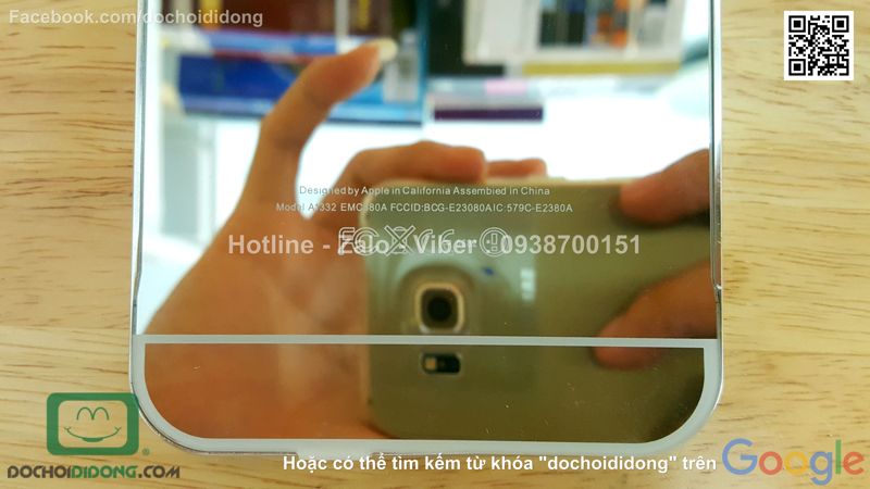 Ốp lưng iPhone 6 Plus viền nhôm lưng tráng gương