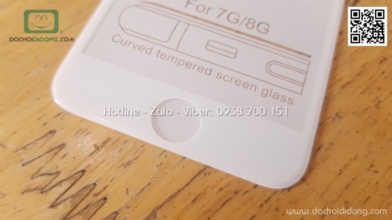 Miếng dán cường lực full màn hình iPhone 7 8 6D