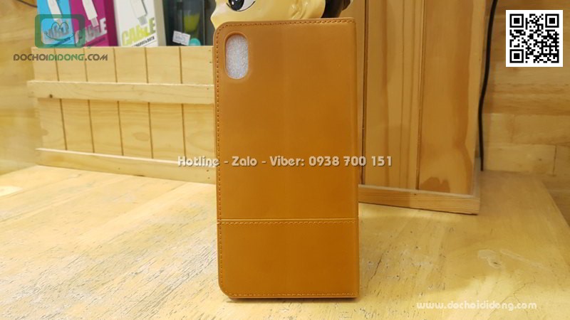 Bao da iPhone XS Max Nuoku Gentle 2 Series vân da