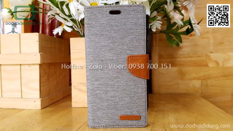 Bao da Samsung S9 Plus Mercury Canvas Diary vân vải nhét card