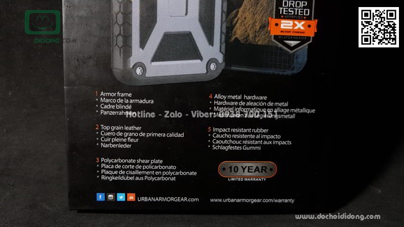 Ốp lưng iPhone X siêu chống sốc kiểu dáng UAG Monarch