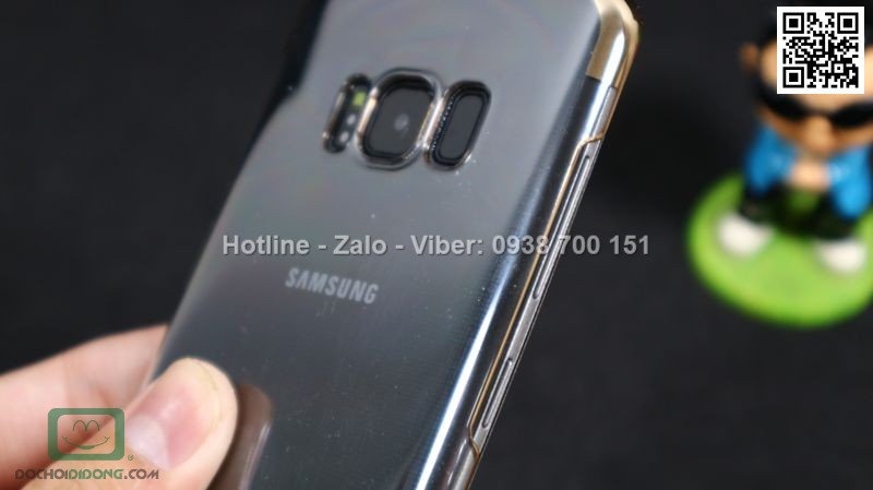 Ốp lưng Samsung Galaxy S8 Baseus Glitter trong suốt viền màu