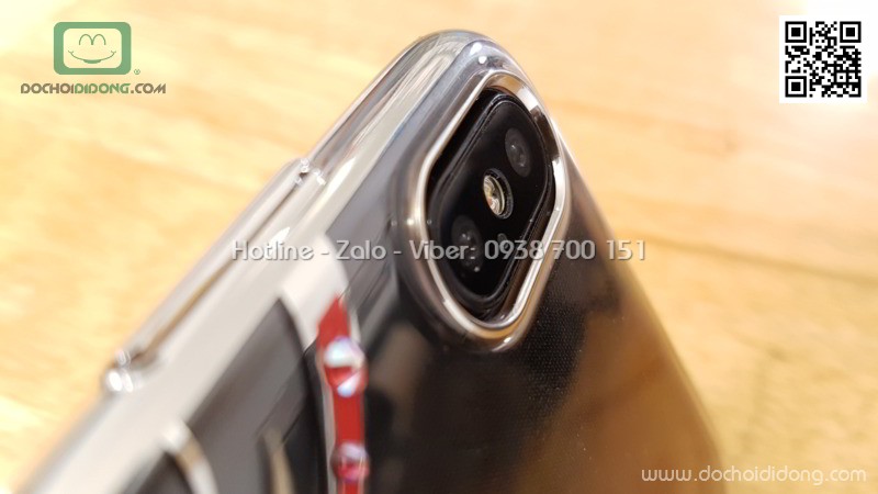 Ốp lưng iPhone X Kavaro trong viền màu đính đá