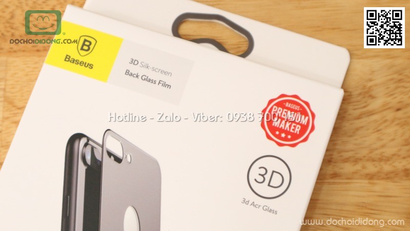 Miếng dán cường lực mặt lưng iPhone 7 Baseus 3D