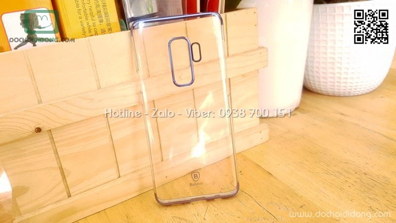 Ốp lưng Samsung Galaxy S9 Plus Baseus Glitter trong suốt viền màu