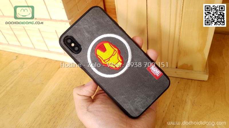 Ốp lưng iPhone X Marvel Avengers lưng vải