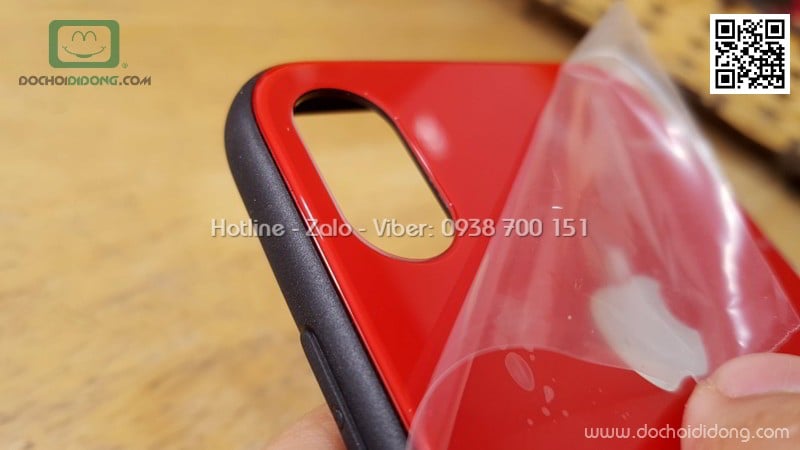 Ốp lưng iPhone X Hojar lưng kính cường lực viền mềm