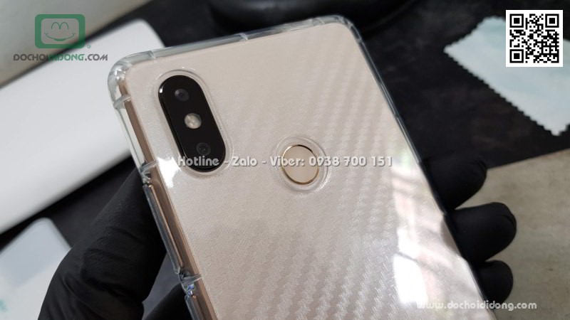 Ốp lưng Xiaomi Mi 8 SE dẻo trong viền gân chống