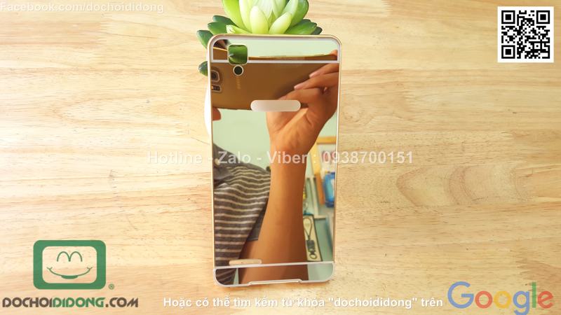 Ốp lưng OPPO F1 viền nhôm lưng tráng gương