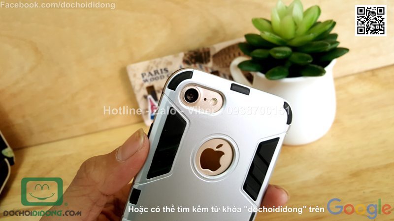 Ốp lưng iPhone 7 Iron Man chống sốc có chống lưng