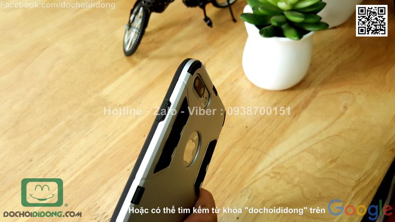 Ốp lưng iPhone 7 Plus Iron Man chống sốc có chống lưng