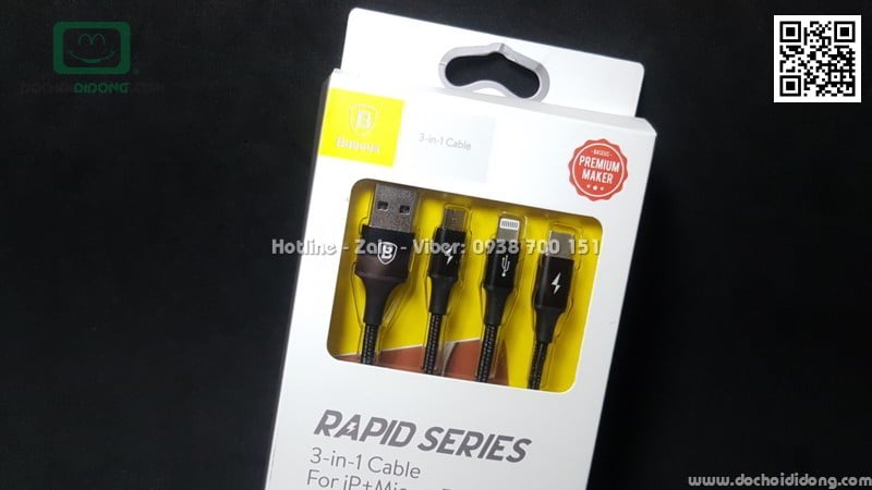 Cáp sạc Baseus Rapid Series 3 trong 1