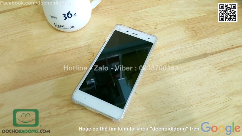 Ốp lưng Xiaomi Mi4 dẻo viền trong