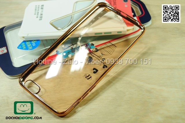 Ốp lưng iPhone 6 Plus Uyitlo dẻo cao cấp đính đá hình con chim